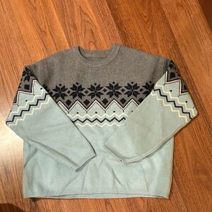 Gray and Blue Patterned women’s Sweater